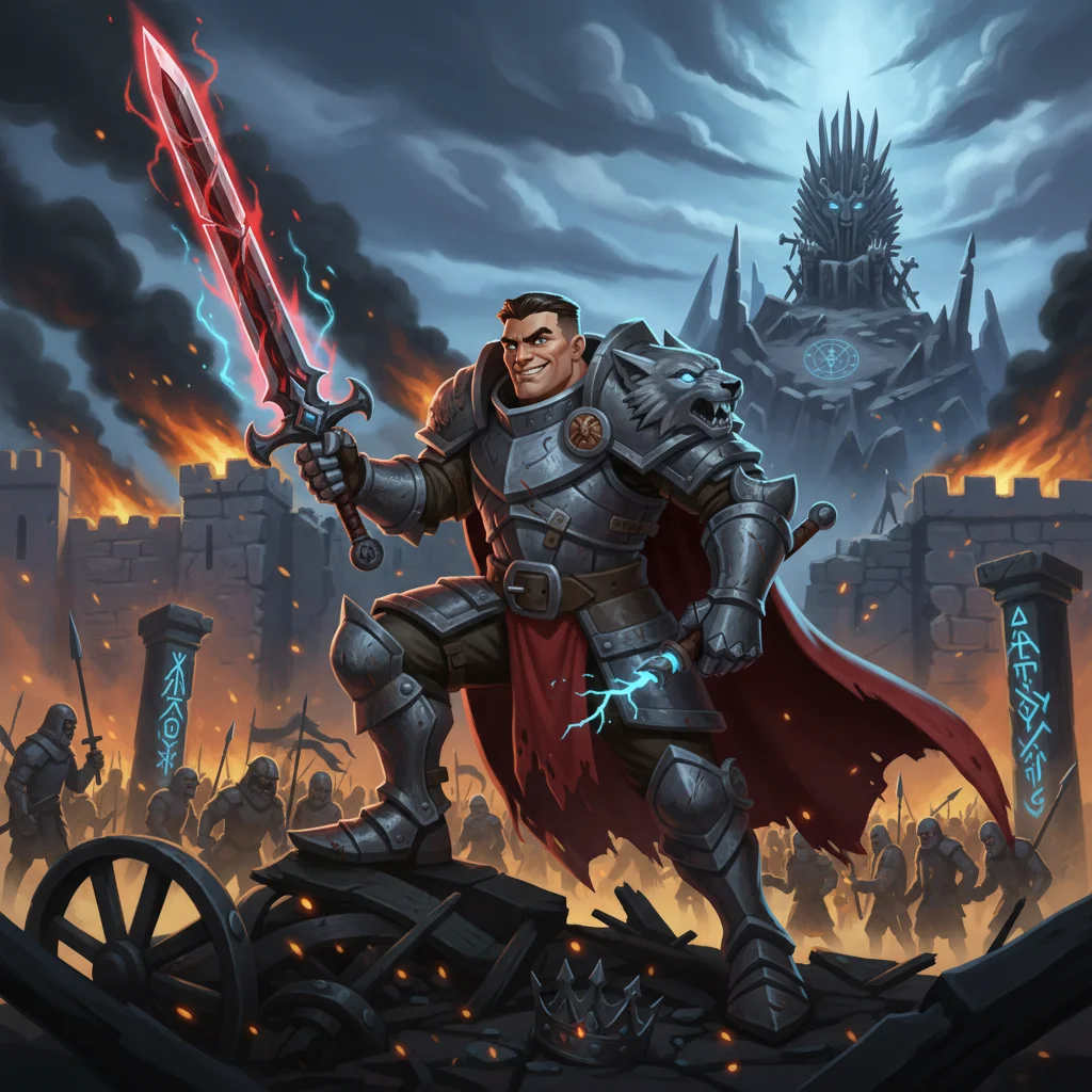 Cavaleiro Dourado, A Espada Juramentada, personagem raro de Idade do Ferro no Batalha TCG