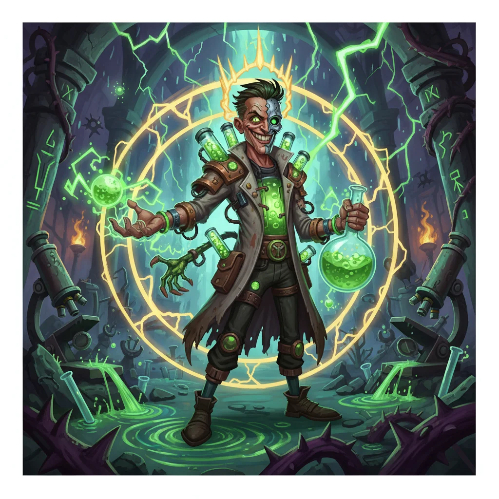 Dr. Aberração, O Cientista Descontrolado, personagem rei de Laboratório Proibido no Batalha TCG
