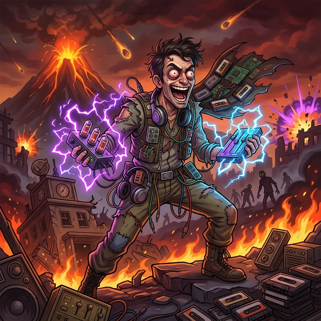 Editor Insone, Edita 47 episodios por dia. Nao dorme desde que o mundo comecou a acabar., personagem epico de Podcast do Apocalipse no Batalha TCG