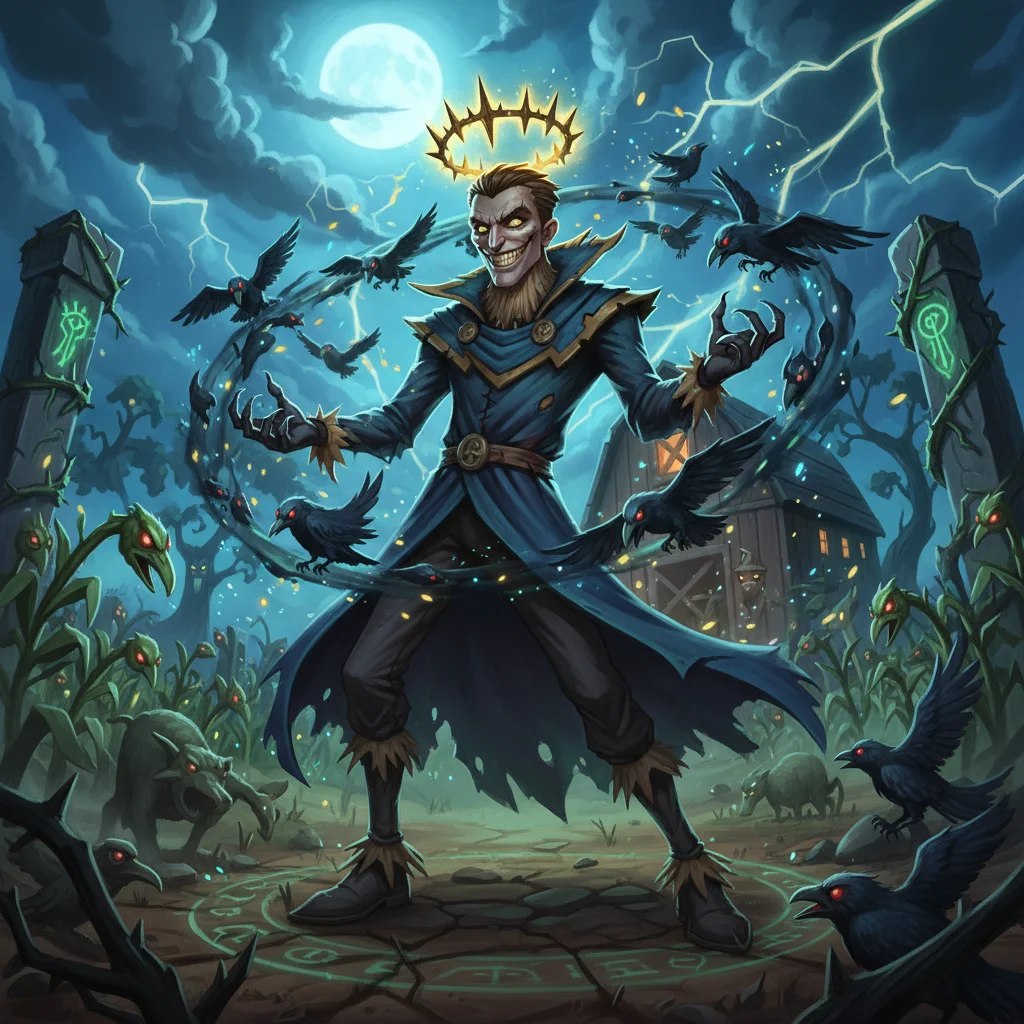 Espantalho Vivo, O Guardião Apodrecido, personagem rei de Fazenda Maldita no Batalha TCG