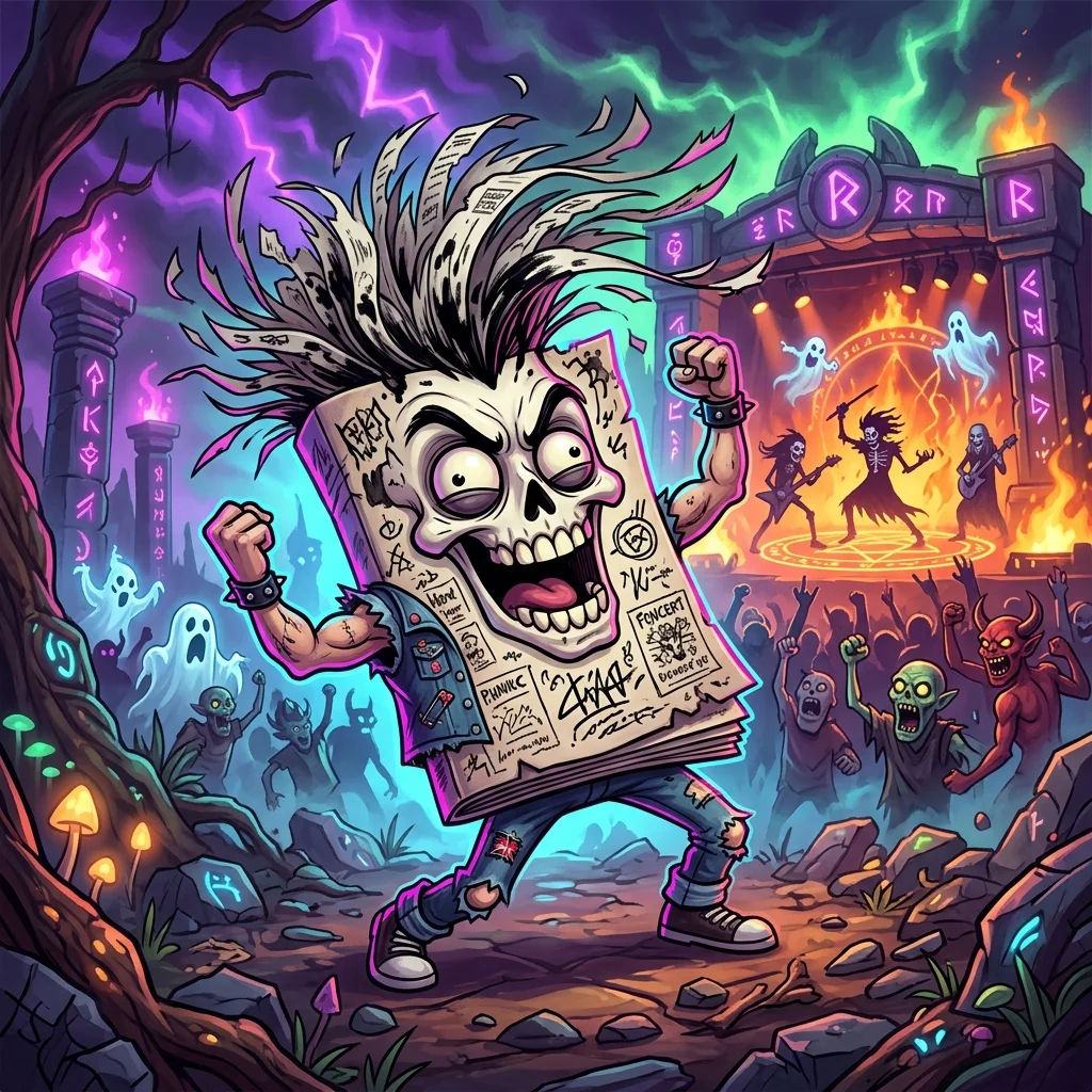 Fanzine Vivo, Um fanzine de rock que ganhou vida. Grita resenhas em vez de lutar., personagem comum de Rock dos Mortos no Batalha TCG