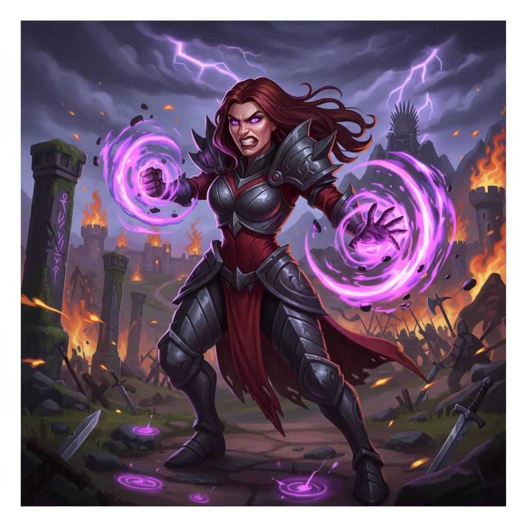 Feiticeira Rubra, A Sacerdotisa do Fogo, personagem epico de Idade do Ferro no Batalha TCG