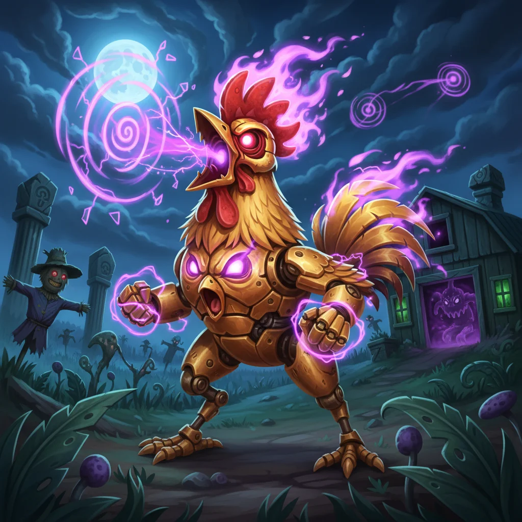 Galo de Ferro, O Despertador Letal, personagem epico de Fazenda Maldita no Batalha TCG