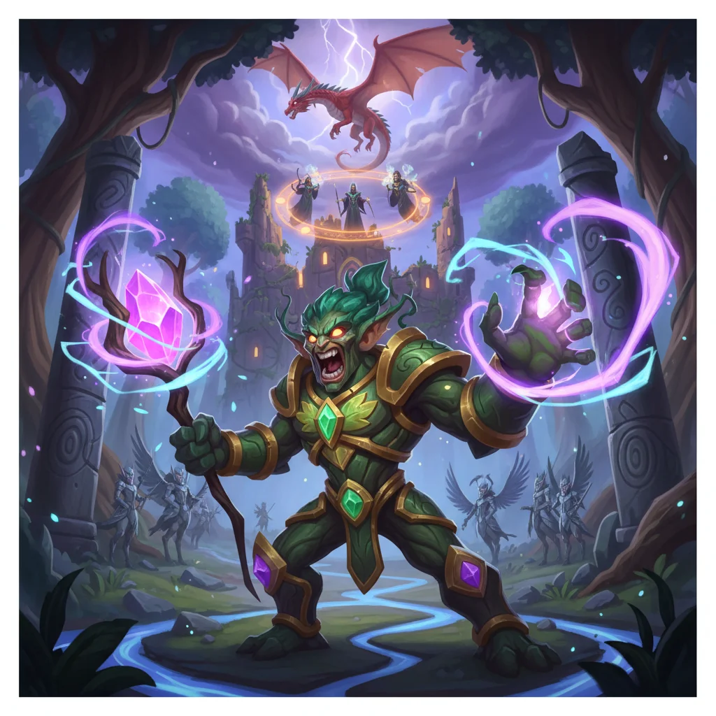 Golem de Cristal, A Fortaleza Ambulante, personagem epico de Terras Encantadas no Batalha TCG