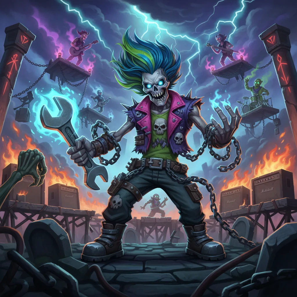 Roadie Imortal, Trabalha montando palcos desde o primeiro show da historia. Nao sabe o que ferias significa., personagem raro de Rock dos Mortos no Batalha TCG
