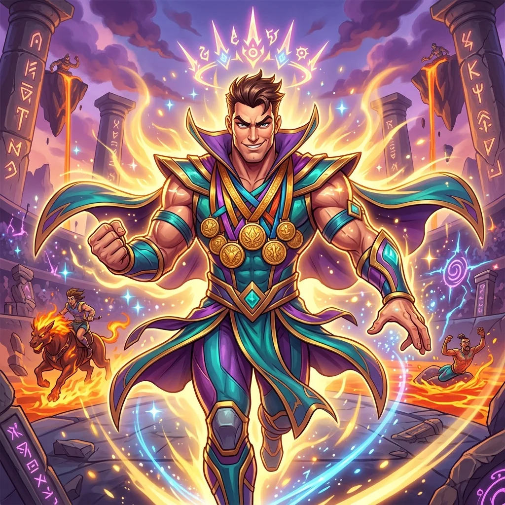 Titanio, Medalhista de ouro em 47 modalidades que nem existem. Recorde mundial em todas., personagem rei de Olimpiadas do Absurdo no Batalha TCG