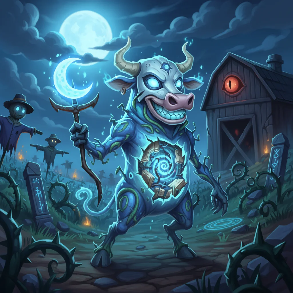 Vaca Fantasma, A Assombração Leiteira, personagem raro de Fazenda Maldita no Batalha TCG